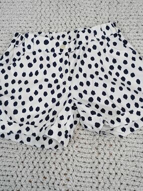 NWT Oscar de la Renta White and Navy Girl's Polka Dot Shorts
